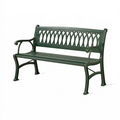 Gartenbank 125 x 60 x 85 cm aus Metall Dunkelgrün im klassischen Stil