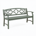 Gartenbank 122 cm aus Metall in Grau mit Armlehnen klassisch