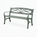 Gartenbank 125 x 60 x 88 cm Metall Grau Grün mit Armlehnen klassisch