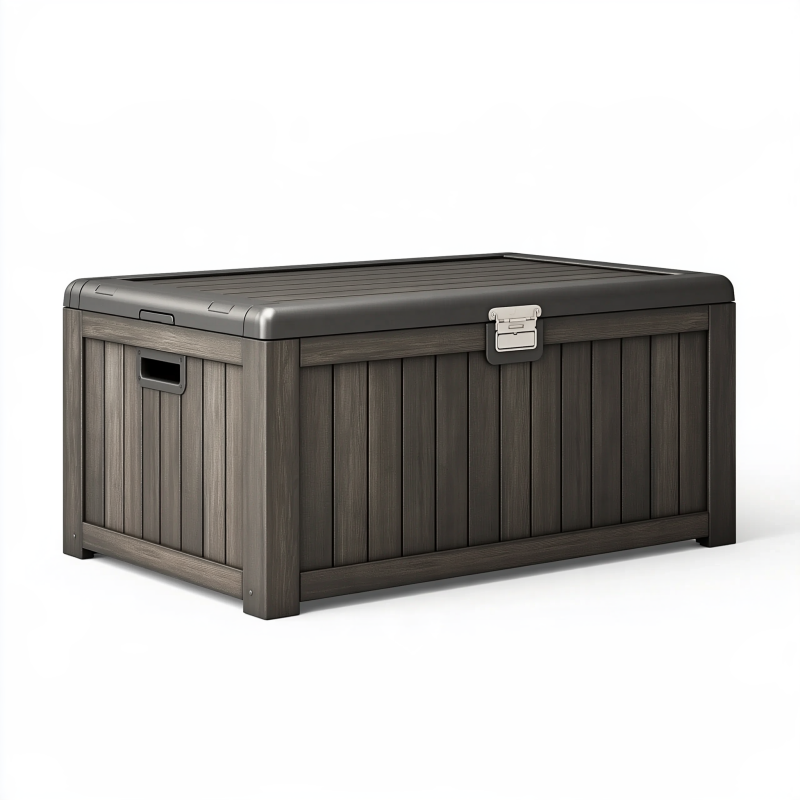 Auflagenbox 120 x 60 x 65 cm Kunststoff Anthrazit Grau mit Deckel für den Außenbereich