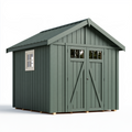 Gartenhaus 300 x 240 x 230 cm Holz Dunkelgrün mit Doppeltür