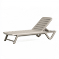 Gartenliege 190 x 65 cm Kunststoff Taupe mit verstellbarer Rückenlehne
