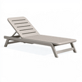 Gartenliege 190 x 65 x 85 cm Kunststoff Taupe mit verstellbarer Rückenlehne