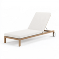 Sonnenliege 200 x 70 cm Holz Beige mit verstellbarer Rückenlehne für den Außenbereich