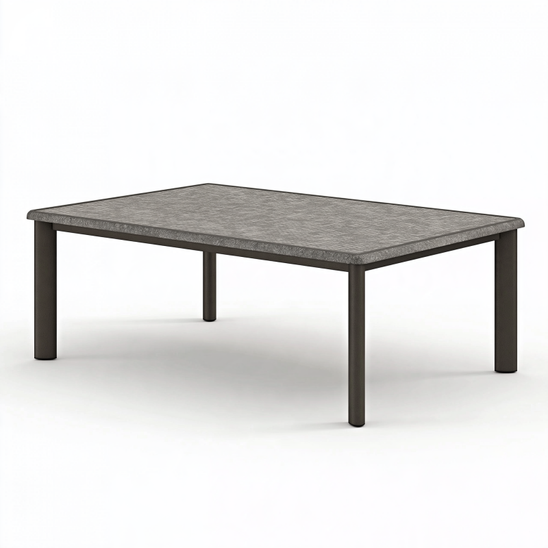 Gartentisch 160 x 90 x 75 cm Metall Anthrazit Grau rechteckig moderner Außenbereich