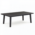 Gartentisch 180 x 90 x 75 cm Aluminium Schwarz rechteckig mit Lamellenplatte