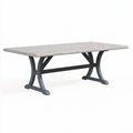 Gartentisch 200 x 100 x 75 cm Holzoptik Grau mit Metallgestell