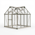 Gewächshaus 190 x 190 x 195 cm Aluminium Transparent mit Tür und Dachfenster