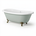 Freistehende Badewanne 170 cm Acryl Hellgrau mit Metallfüßen im Vintage-Stil