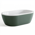 Freistehende Badewanne 170 x 80 x 58 cm Acryl Dunkelgrün Weiß Oval Modern